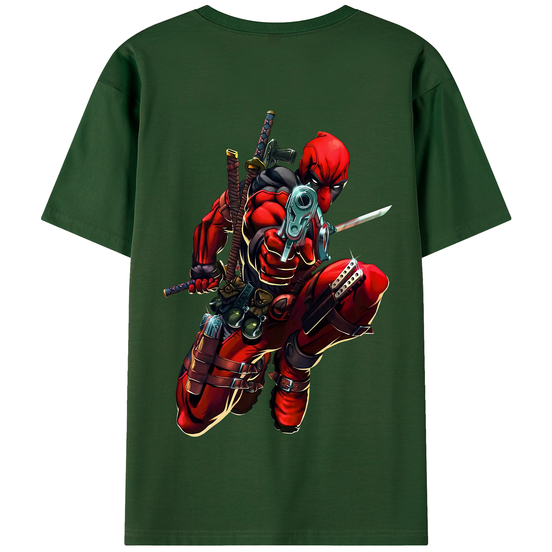 （画像用） Deadpool デッドプール 綿100％半袖Tシャツ（背面プリント）